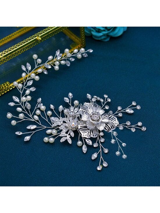 Women\'s Silver Elegant Rhinestone Bridal Head Band Wedding Headpiece main image 5